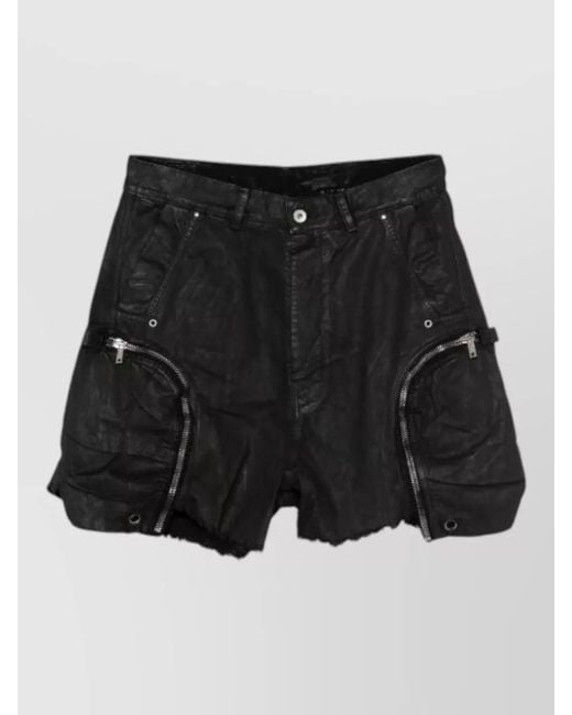 Rick Owens Black Cotton Regular-Fit Shorts for men