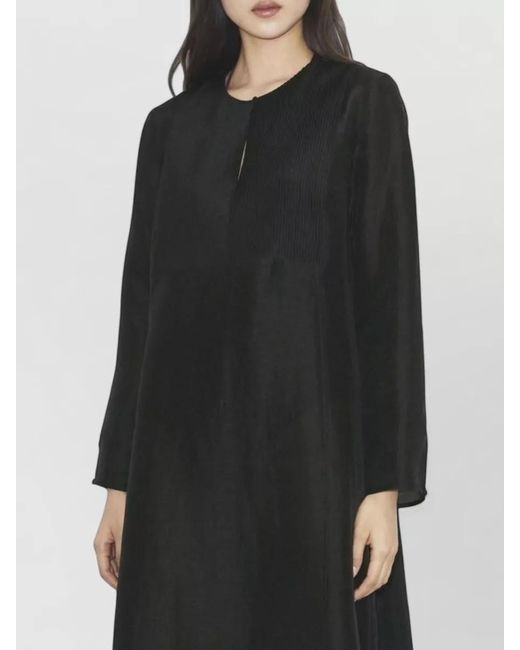 Tory Burch Black Long Linen Silk Kaftan Dress