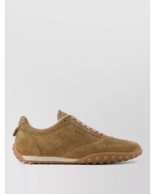 Tod's Natural Leather Lace-Up Sneakers