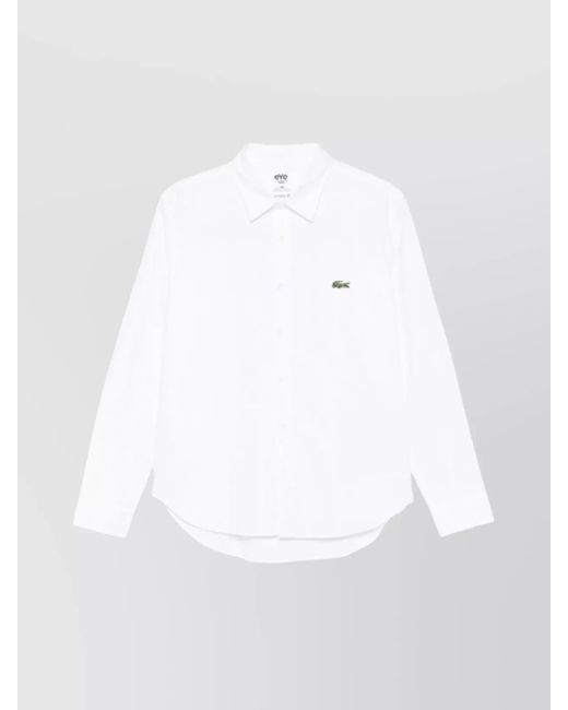Junya Watanabe White Cotton Shirt With Long Sleeves And Box-Pleat Detail for men