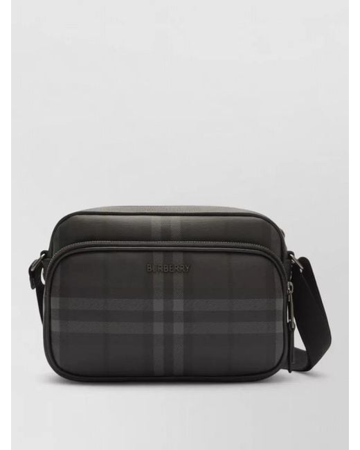 Burberry Black Check Crossbody Bag for men