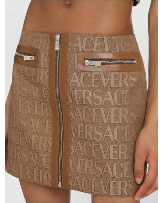 Versace Natural Jacquard Mini Skirt