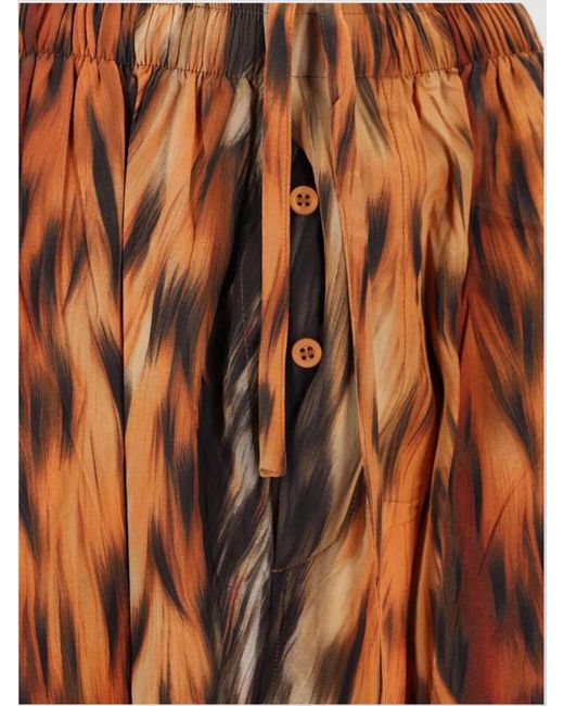 Balenciaga Orange Silk Wide-Leg Trousers
