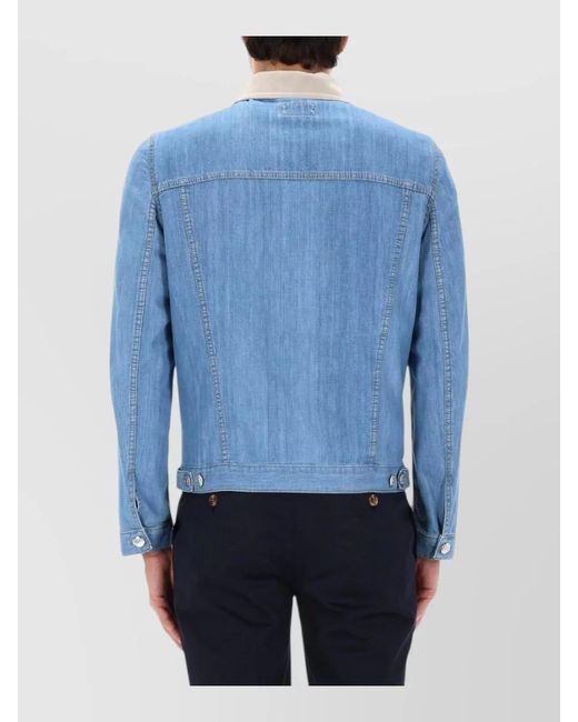 Brunello Cucinelli Blue Denim Jacket for men