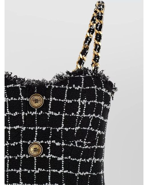 Balmain Black Tweed Mini Dress