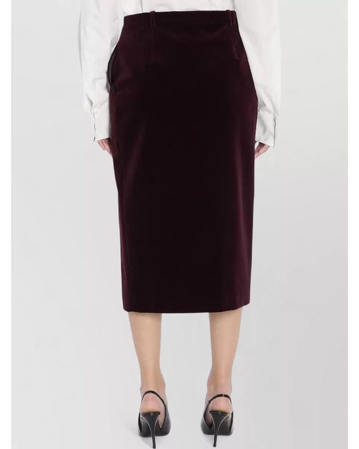 Saint Laurent Black Cotton Midi Wrap Skirt