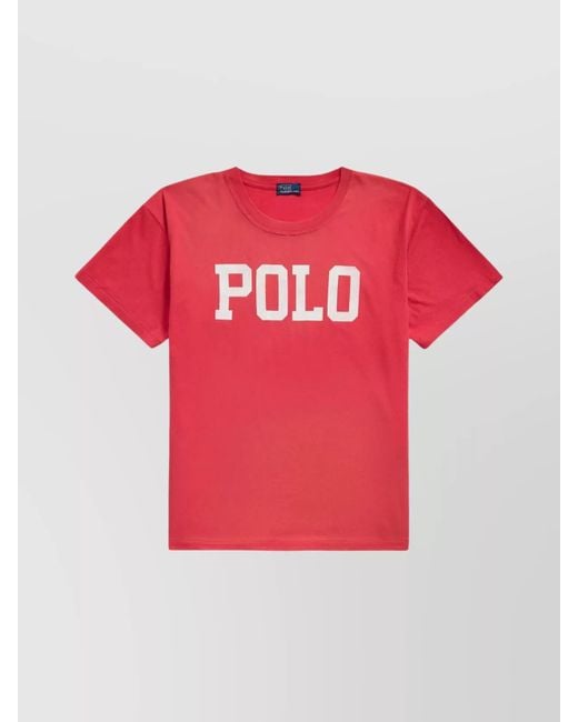 Ralph Lauren Red Cotton Logo T-Shirt