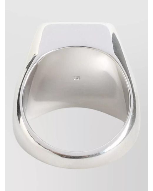 Céline White Square Signet Ring for men