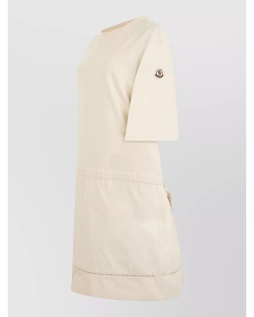 Moncler Natural Cotton Blend Mini Dress T Shirt Style