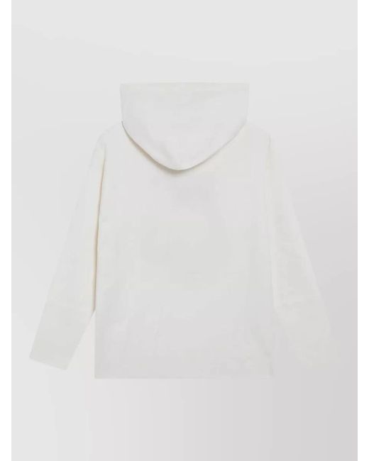 Max Mara White Hooded Loungewear Top Graphic Drawstring Hood
