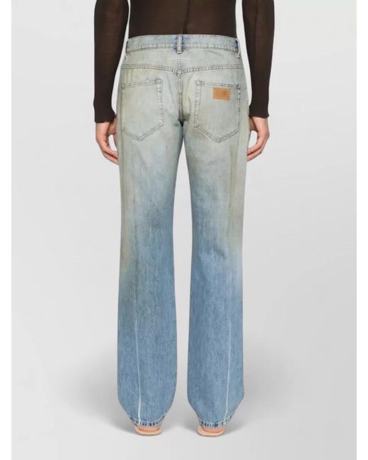 MM6 by Maison Margiela Blue Straight Leg Denim Trousers Five Pocket Design for men