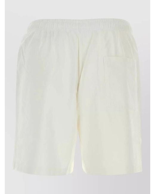 Sporty & Rich White Beachwear Gym Shorts Back Pocket Design for men