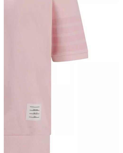 Thom Browne Pink Cotton T-Shirt for men