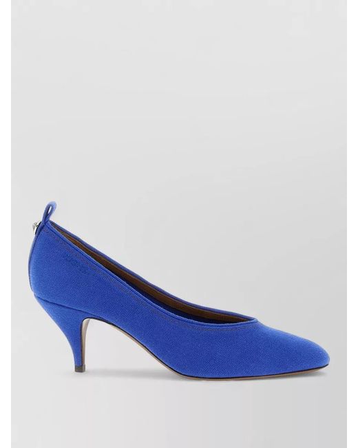 Versace Blue Tina Pumps Kitten Heel Pointed Toe