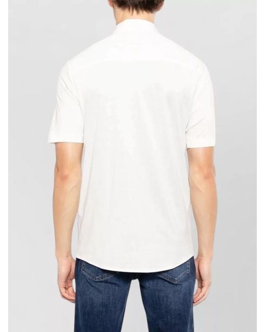 Emporio Armani White Cotton Polo Shirt Regular Fit Short Sleeves for men