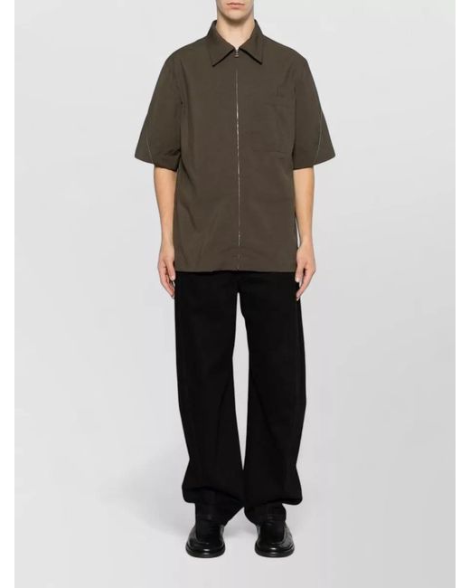 Givenchy Brown Short Sleeve Collared Silk Nylon Shirt for men