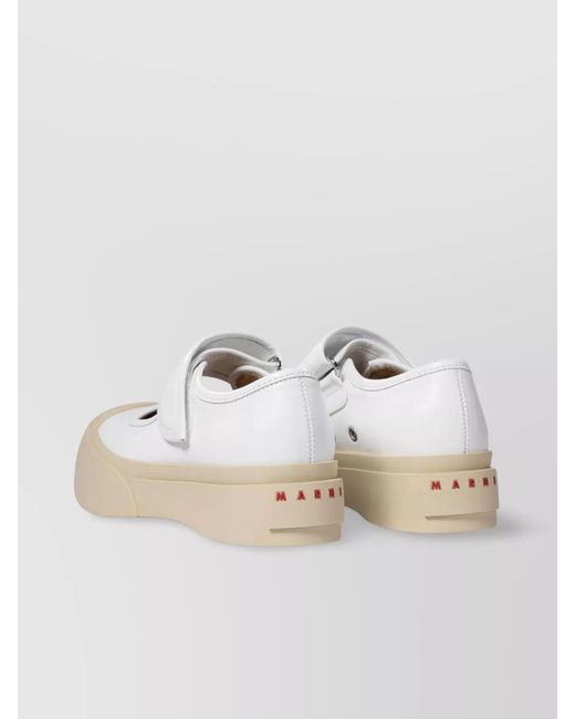 Marni Natural Leather Mary Jane Sneakers