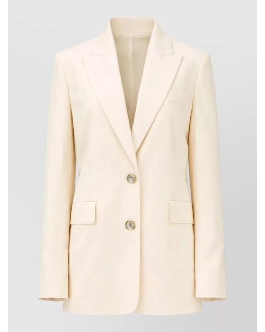 Pinko Natural Tailored Single Breasted Blazer Notch Lapel