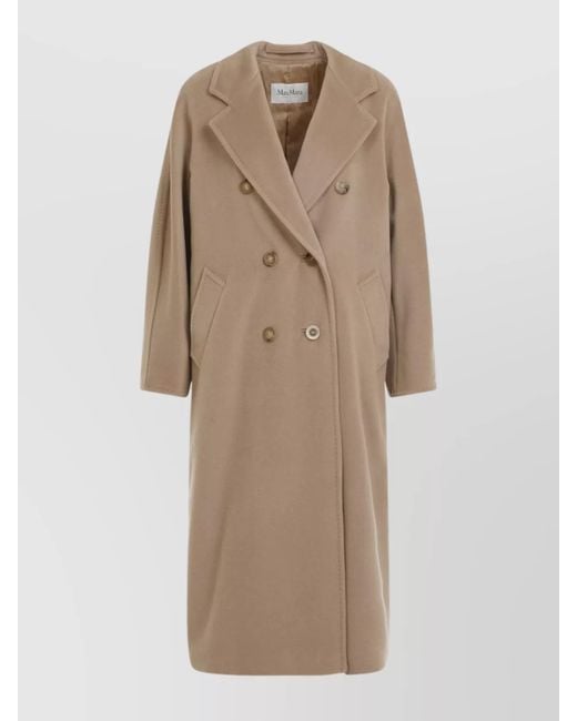 Max Mara Natural Double-Breasted Wool And Cashmere Coat