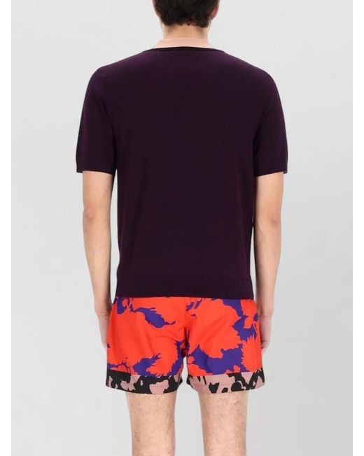 Dries Van Noten Blue Wool Polo Shirt for men