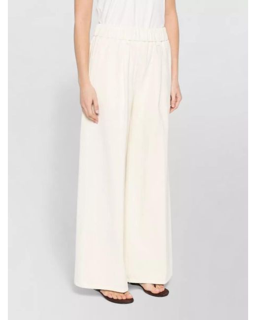 Forte_forte White Cotton Wide-Leg Trousers