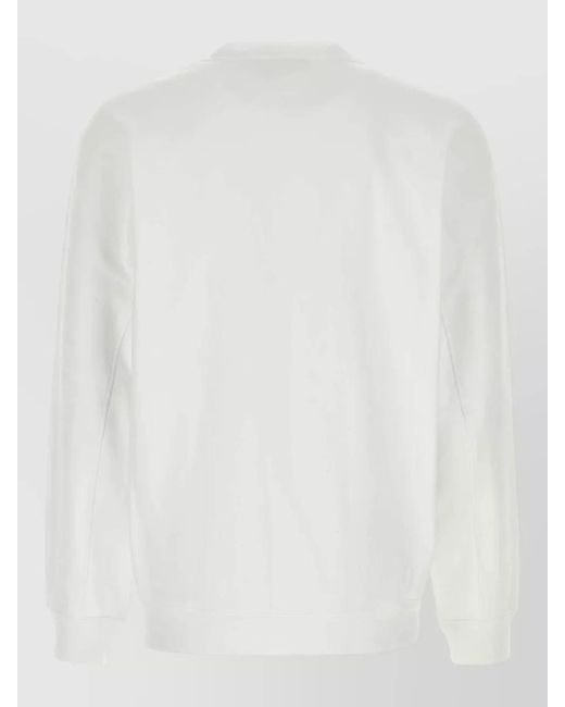 Gucci White Cotton Crew Neck Sweatshirt Long Sleeves for men