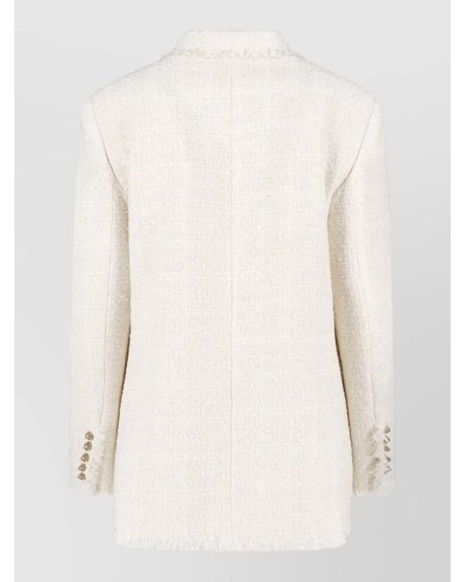Balmain Natural Double Breasted Blazer Tone Buttons