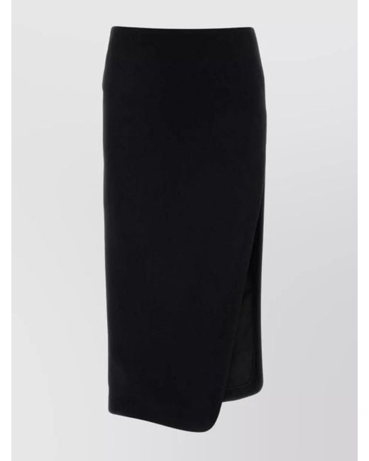 Ann Demeulemeester Black Wool Asymmetric Skirt
