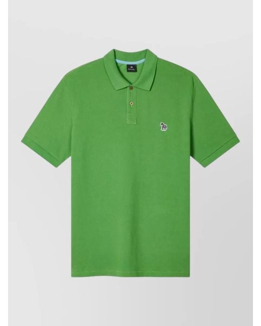 Paul Smith Green Logo Polo Shirt Short Sleeves Zebra Motif for men