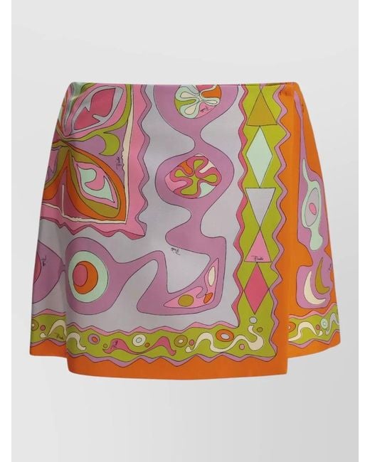 Emilio Pucci Pink Angoli High Waist Wrap Shorts