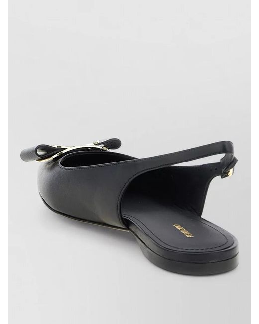 Ferragamo Metallic Zelmy Slingback Pumps Pointed Toe Bow