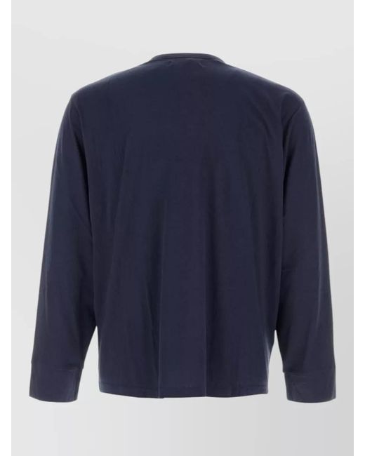 GIMAGUAS Blue Misha Cotton Long Sleeve Crew Neck T-Shirt for men