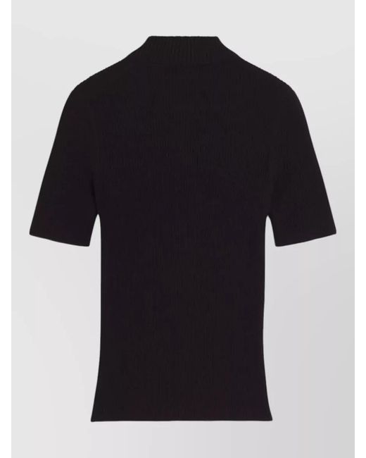 Maison Kitsuné Black Logo Polo Shirt Short Sleeve Fitted
