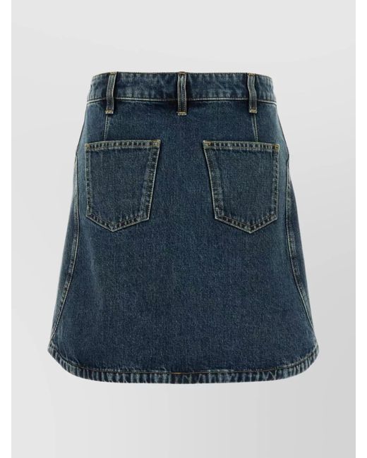 Givenchy Blue Denim High-Rise Mini Skirt