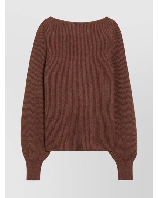 Loulou de Saison Brown Ribbed Cashmere Jumper