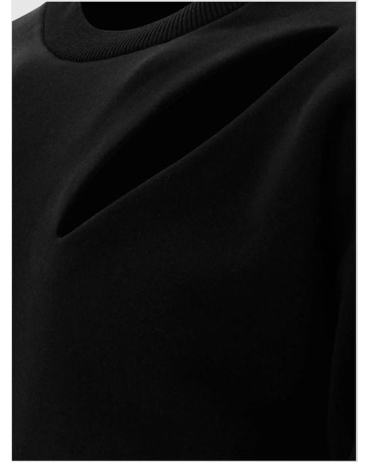 McQueen Black Cotton Cutout Sweatshirt