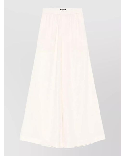 Gianluca Capannolo Natural Antonia Trousers Wide Leg Slit Pockets
