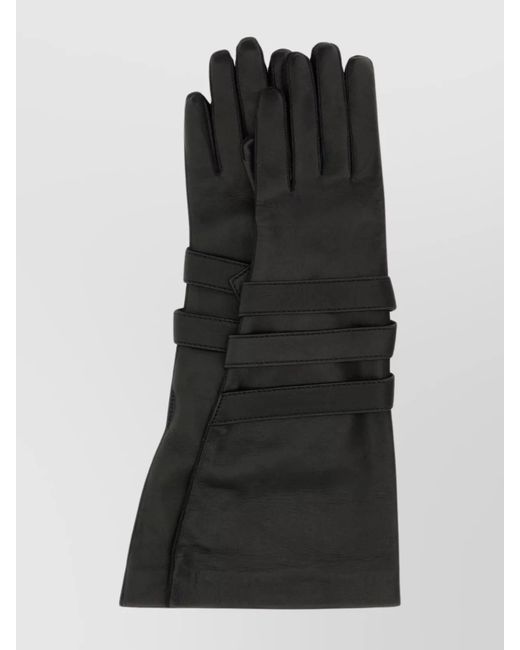 Saint Laurent Black Leather Gloves