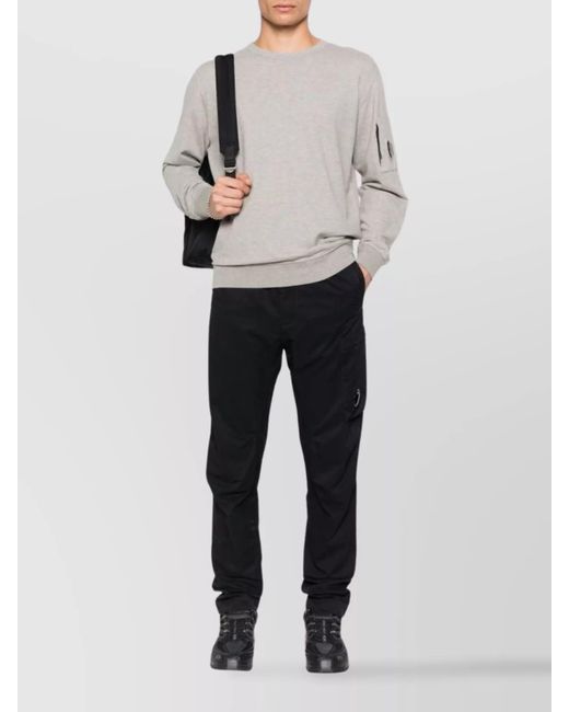 C P Company Gray Cotton Crewneck Long-Sleeve Sweatshirt for men