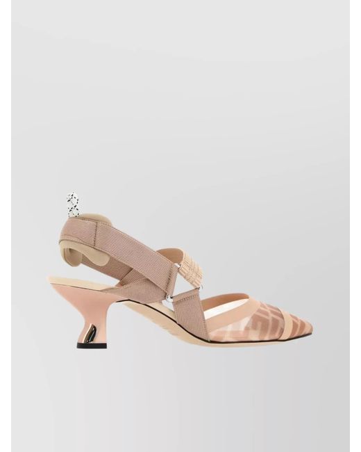 Fendi Natural Mesh And Fabric Colibrì Pumps