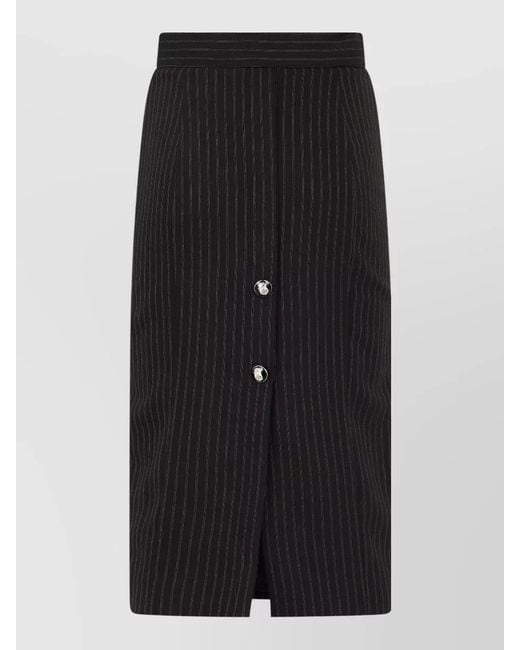 Elisabetta Franchi Black Slim Fit Pinstripe Tailored High Waist Trousers