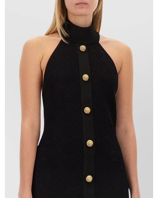 Balmain Black Checked Mini Dress