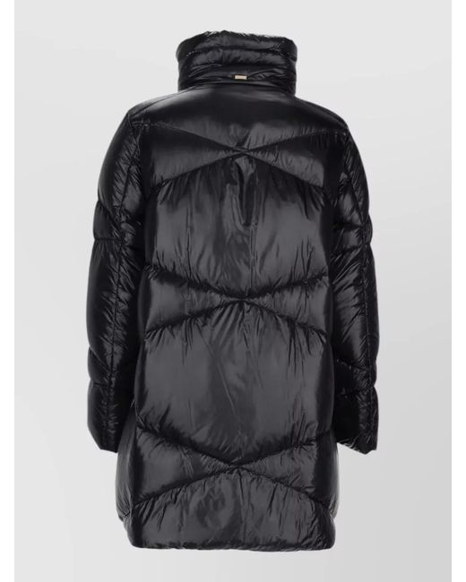 Herno Black Padded High Collar Casual Jacket Lightweight