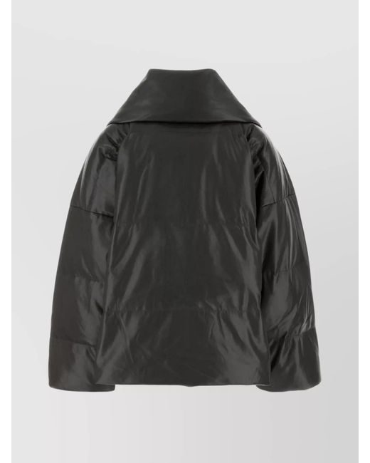 Nanushka Black Charcoal Synthetic Leather Down Jacket
