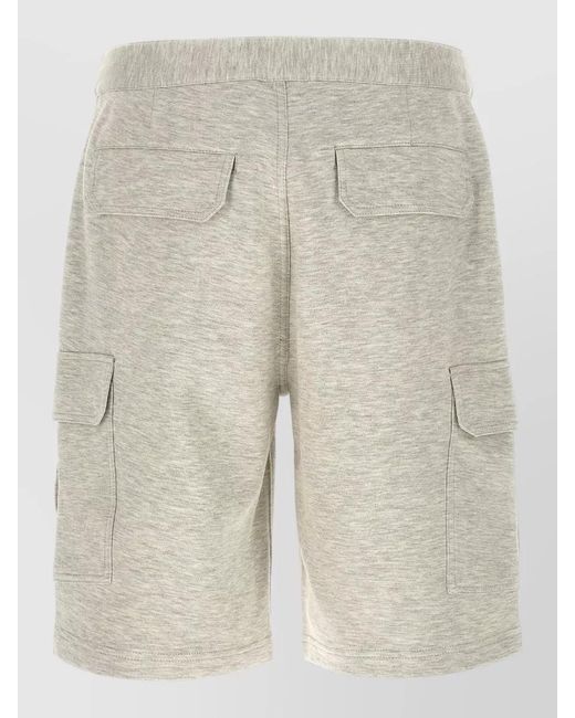 Brunello Cucinelli Natural Cotton Cargo Bermuda Shorts for men
