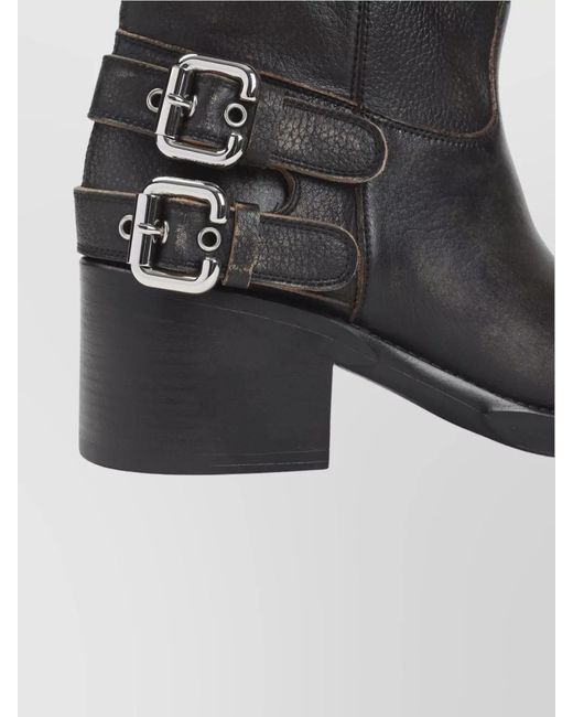 Chloé Black Leather Ankle Boots