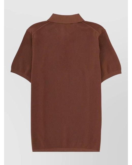 Aspesi Brown Cotton Regular-Fit Polo Shirt for men