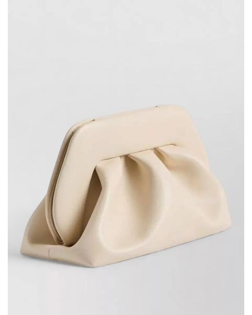 THEMOIRÈ Natural Bios Medium Pleated Frame Clutch Bag