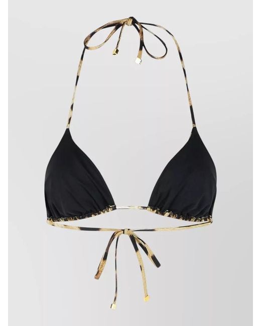 Dolce & Gabbana Multicolor Leopard-Print Triangle Bikini Top