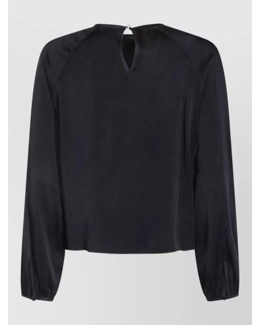 Fabiana Filippi Black Long Sleeve Top Featuring Keyhole Back